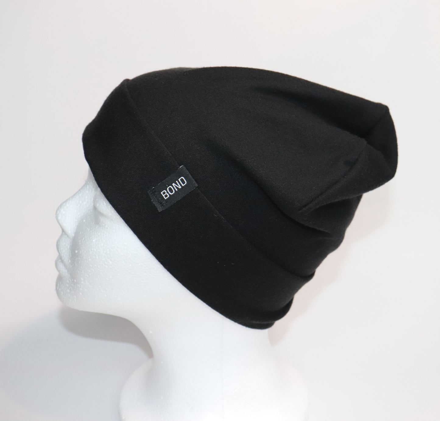 Black Beanie - Jersey Knit