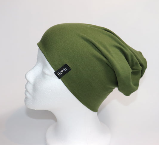 Army Green Beanie - Bamboo Jersey