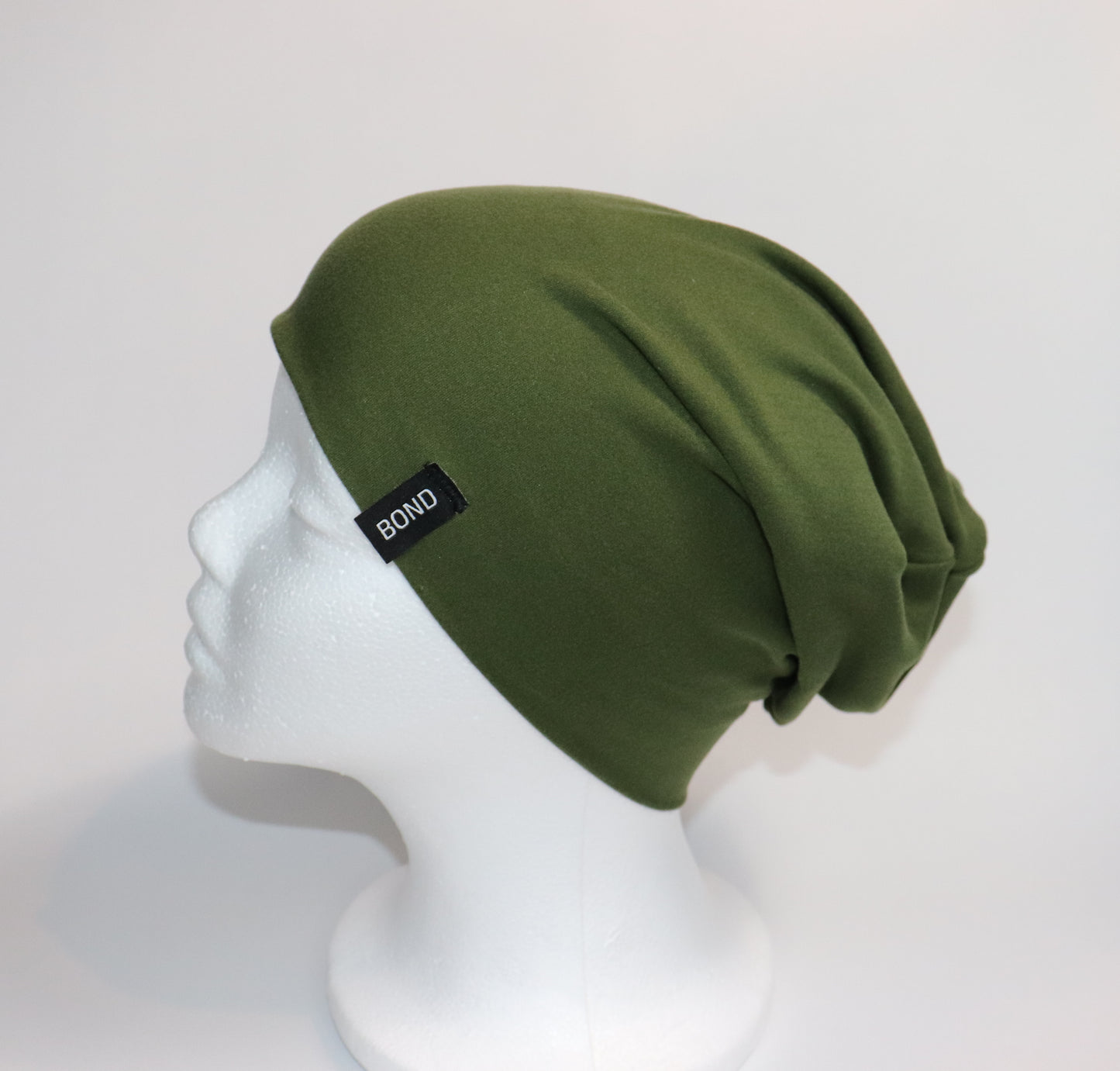 Army Green Beanie - Bamboo Jersey