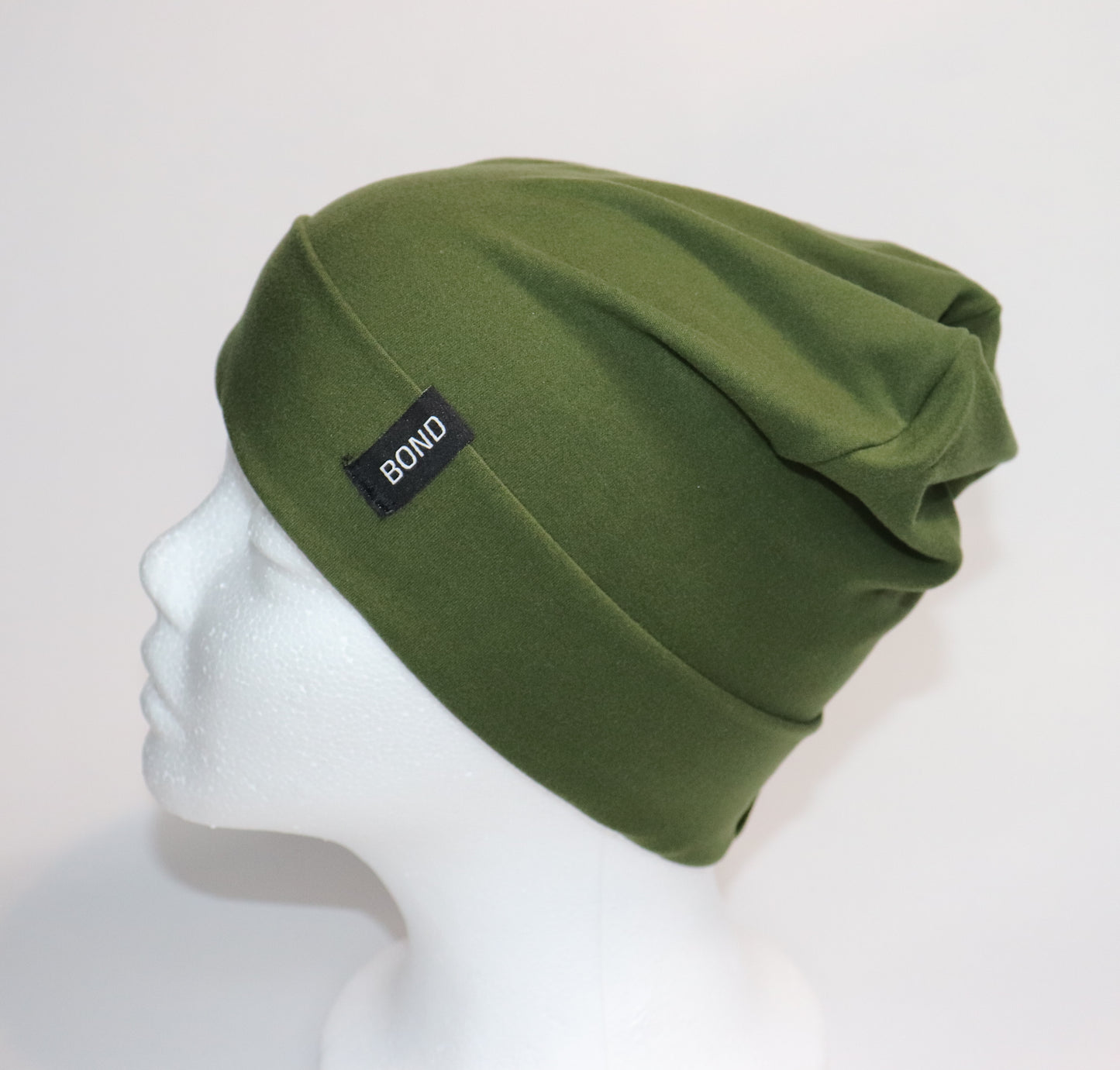 Army Green Beanie - Bamboo Jersey